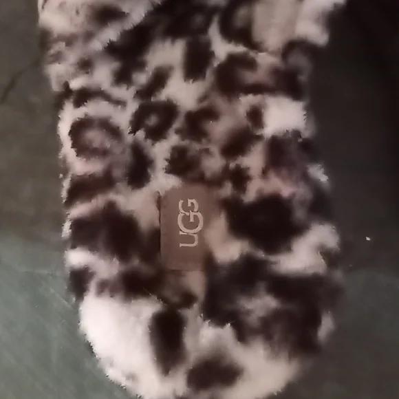 NWOT Leopard Panther Print Fluffitta Platform UGG Sandals or Slippers Sz 8 - Picture 6 of 10